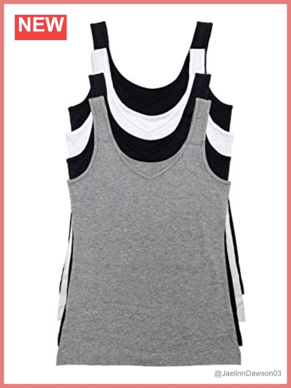 Women's Cotton Modal Reversible Tank Top 4-Pack Scoop or V-Neck